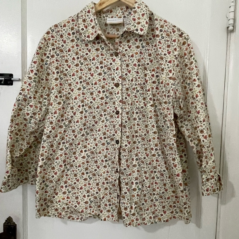 4/$20! Floral Button-Up Shirt